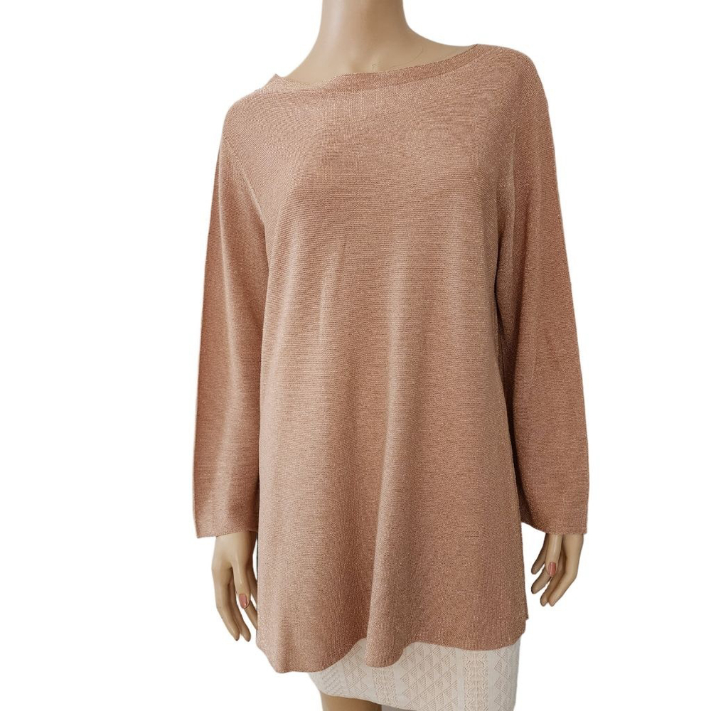 Women's Persona by Marina Rinaldi Rose Gold Knit Top L